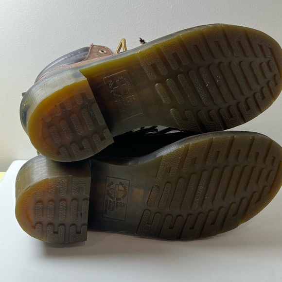 Dr. Marten Size 8 Distressed Alexandra Brown Combat Moto Boots Vibram Sole EUC - Picture 12 of 12